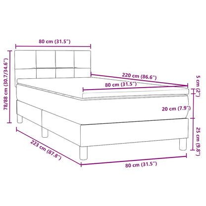 Box Spring Postel S Matrací Samet Tmavě Šedá