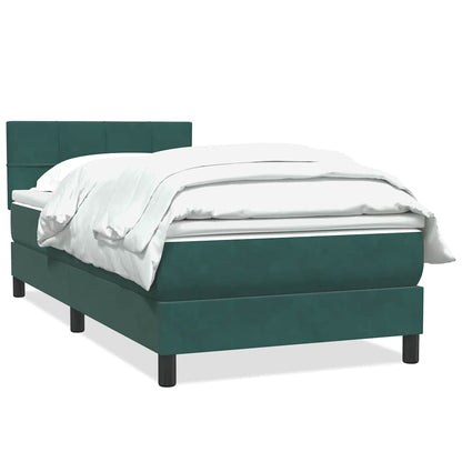 Box Spring Postel S Matrací Tmavě Zelená 80X220 Cm Samet