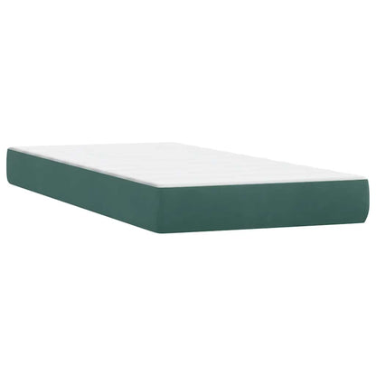 Box Spring Postel S Matrací Tmavě Zelená 80X220 Cm Samet