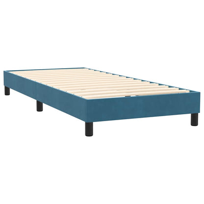 Box Spring Postel S Matrací Tmavě Modrá 80X220 Cm Samet