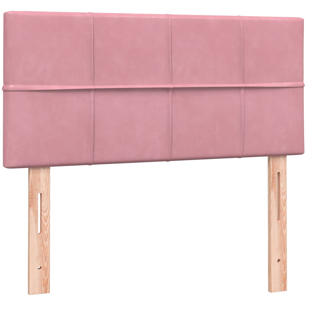Box Spring Postel S Matrací Růžová 80X220 Cm Samet