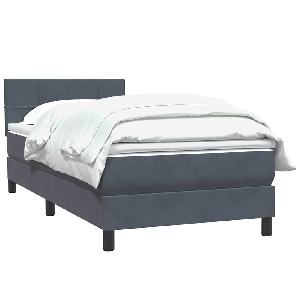 Box Spring Postel S Matrací Samet Tmavě Šedá