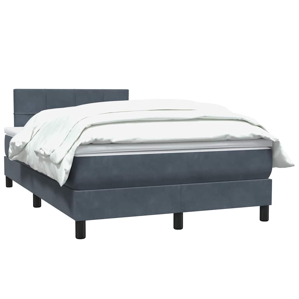Box Spring Postel S Matrací Samet Tmavě Šedá