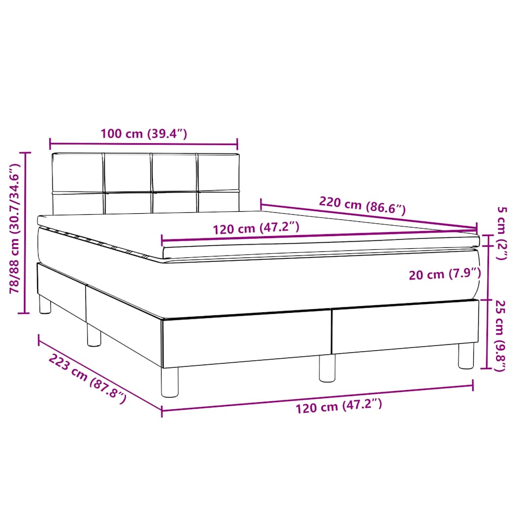 Box Spring Postel S Matrací Samet Tmavě Šedá