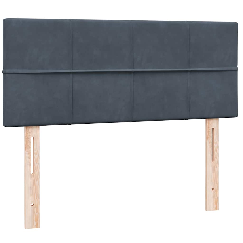 Box Spring Postel S Matrací Samet Tmavě Šedá