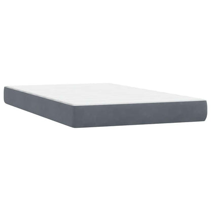 Box Spring Postel S Matrací Samet Tmavě Šedá