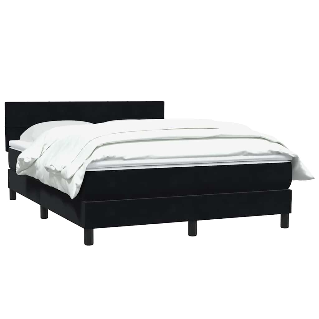 Box Spring Postel S Matrací Černá Samet Černá