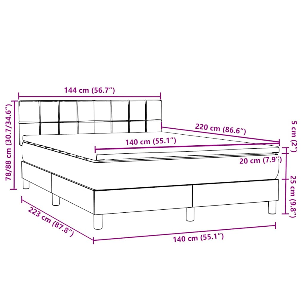 Box Spring Postel S Matrací Černá Samet Černá