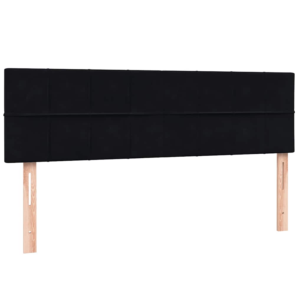 Box Spring Postel S Matrací Černá Samet Černá