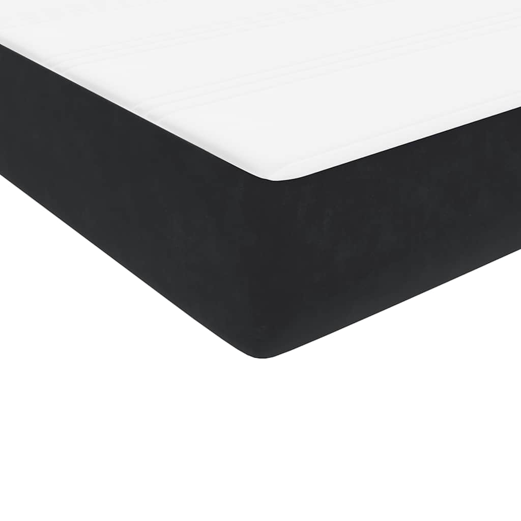 Box Spring Postel S Matrací Černá Samet Černá
