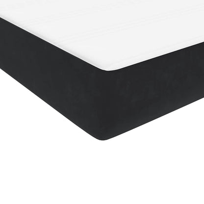 Box Spring Postel S Matrací Černá Samet Černá