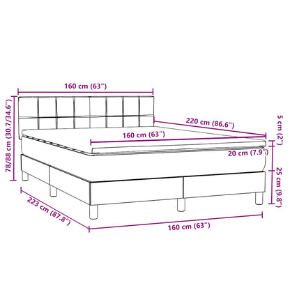 Box Spring Postel S Matrací Samet Světle Šedá