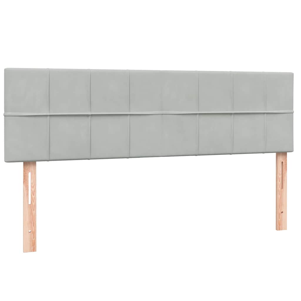 Box Spring Postel S Matrací Samet Světle Šedá