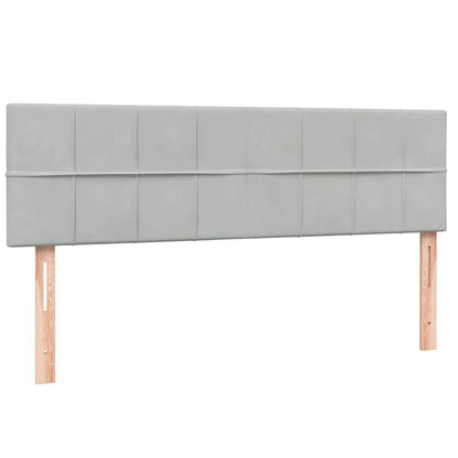 Box Spring Postel S Matrací Samet Světle Šedá