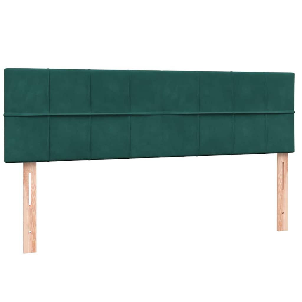 Box Spring Postel S Matrací Tmavě Zelená 160X220 Cm Samet