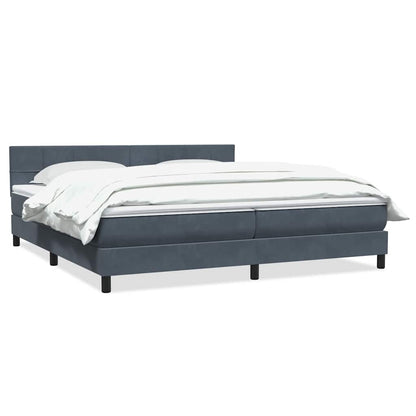 Box Spring Postel S Matrací Samet Tmavě Šedá