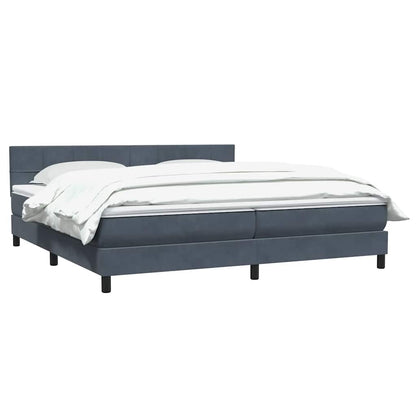 Box Spring Postel S Matrací Samet Tmavě Šedá