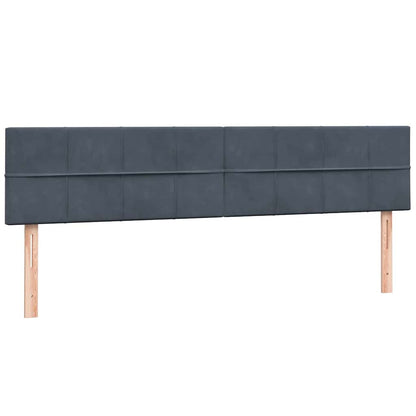 Box Spring Postel S Matrací Samet Tmavě Šedá