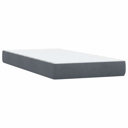 Box Spring Postel S Matrací Samet Tmavě Šedá