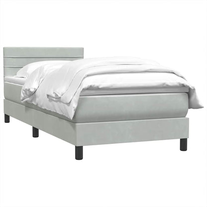 Box Spring Postel S Matrací Světle Šedá 80X210 Cm Samet