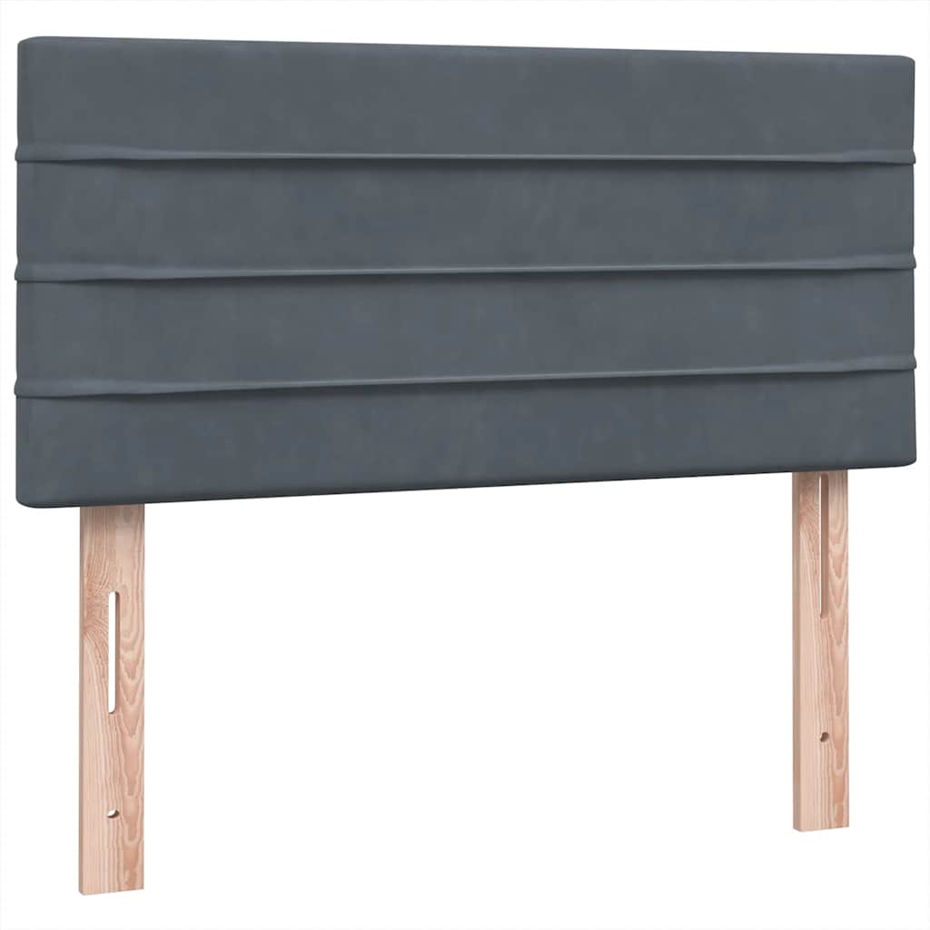 Box Spring Postel S Matrací Tmavě Šedá 80X210 Cm Samet