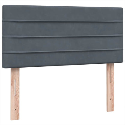 Box Spring Postel S Matrací Tmavě Šedá 80X210 Cm Samet