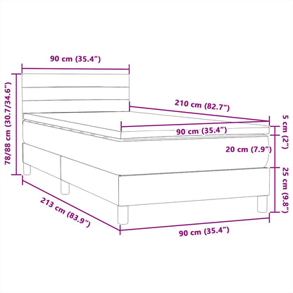 Box Spring Postel S Matrací Růžová 90X210 Cm Samet