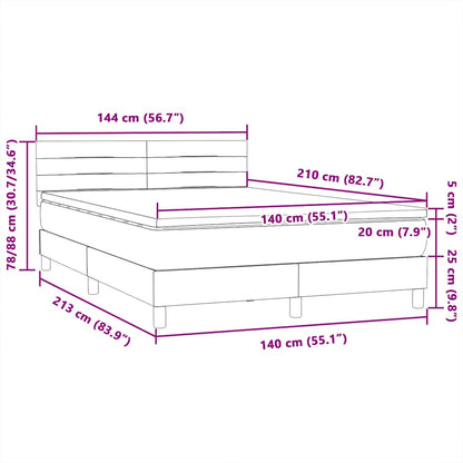 Box Spring Postel S Matrací Růžová 140X210 Cm Samet