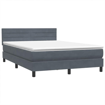 Box Spring Postel S Matrací Tmavě Šedá 160X210 Cm Samet