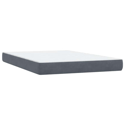 Box Spring Postel S Matrací Tmavě Šedá 160X210 Cm Samet