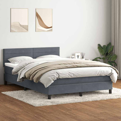 Box Spring Postel S Matrací Tmavě Šedá 160X210 Cm Samet