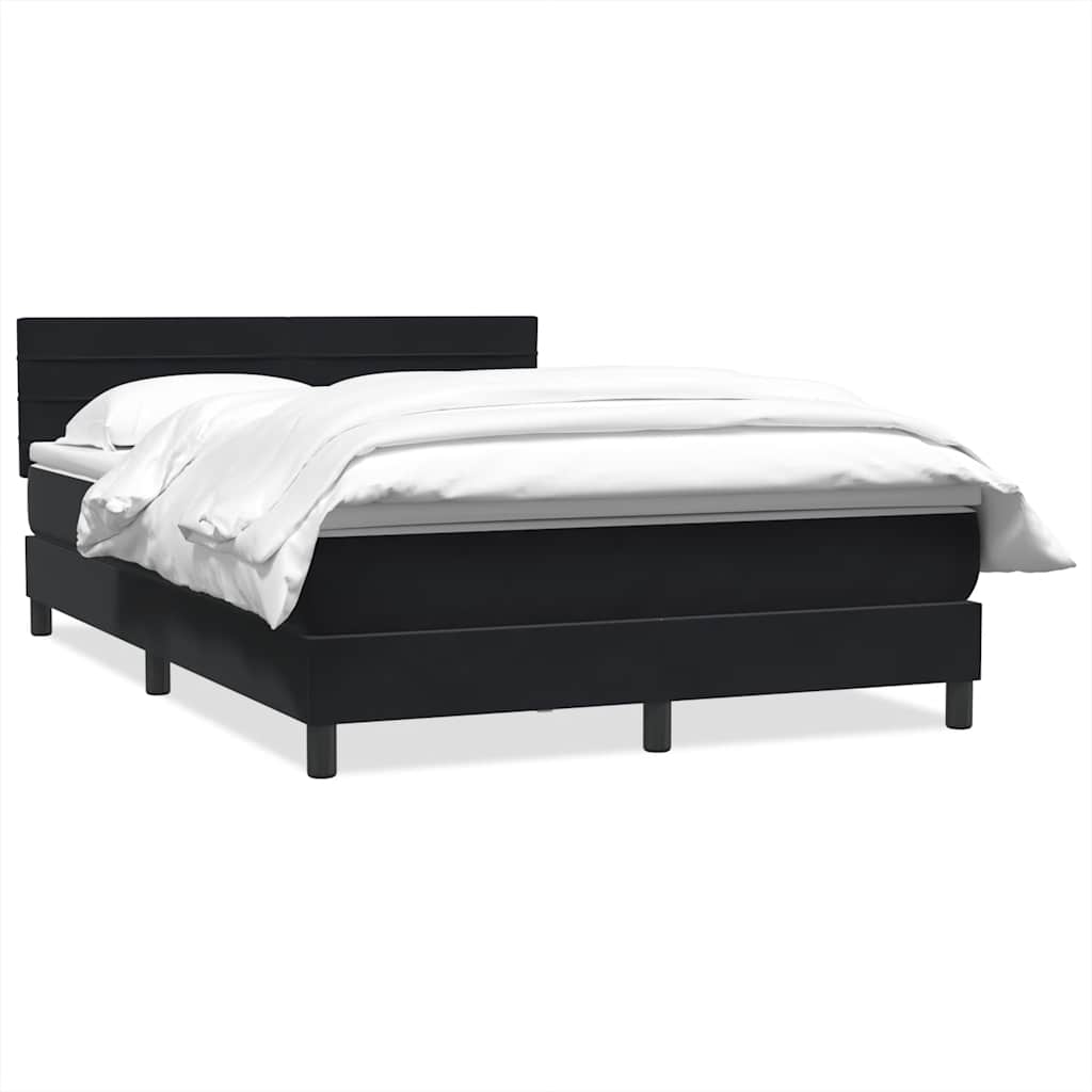 Box Spring Postel S Matrací Černá 160X210 Cm Samet
