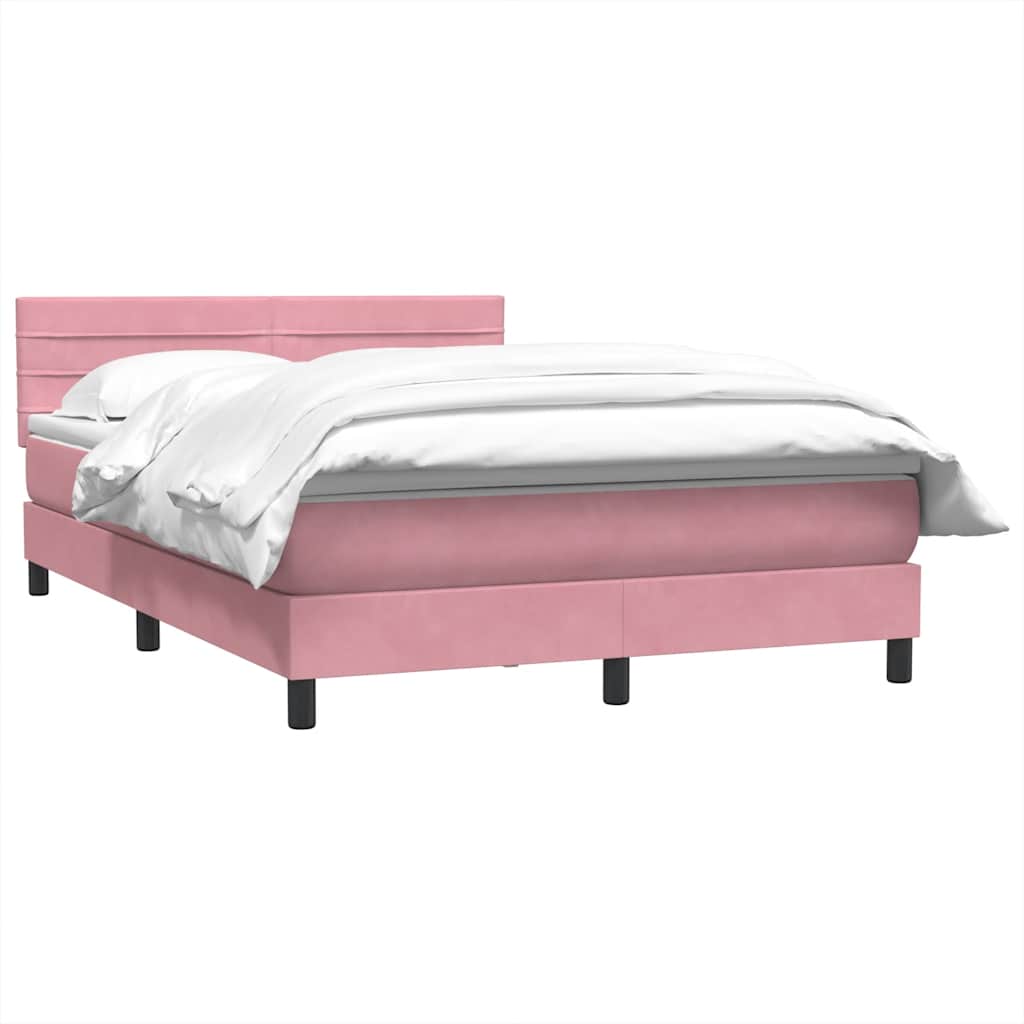 Box Spring Postel S Matrací Růžová 160X210 Cm Samet