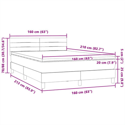 Box Spring Postel S Matrací Růžová 160X210 Cm Samet