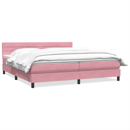 Box Spring Postel S Matrací Růžová 180X210 Cm Samet
