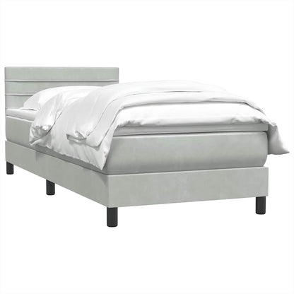 Box Spring Postel S Matrací Světle Šedá 80X220 Cm Samet