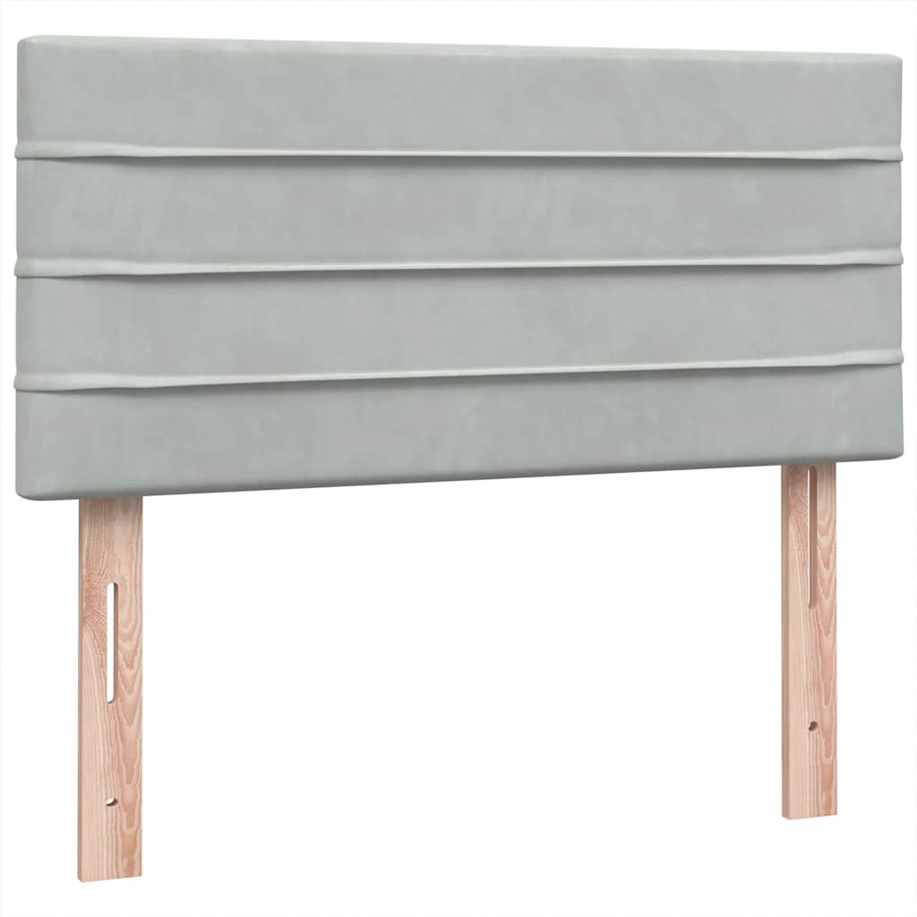 Box Spring Postel S Matrací Světle Šedá 80X220 Cm Samet