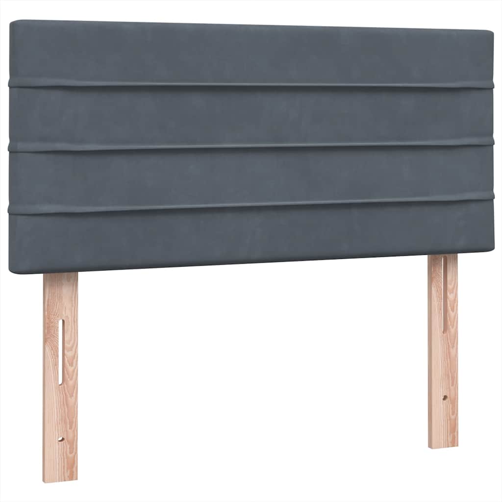 Box Spring Postel S Matrací Tmavě Šedá 80X220 Cm Samet
