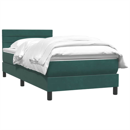 Box Spring Postel S Matrací Tmavě Zelená 80X220 Cm Samet