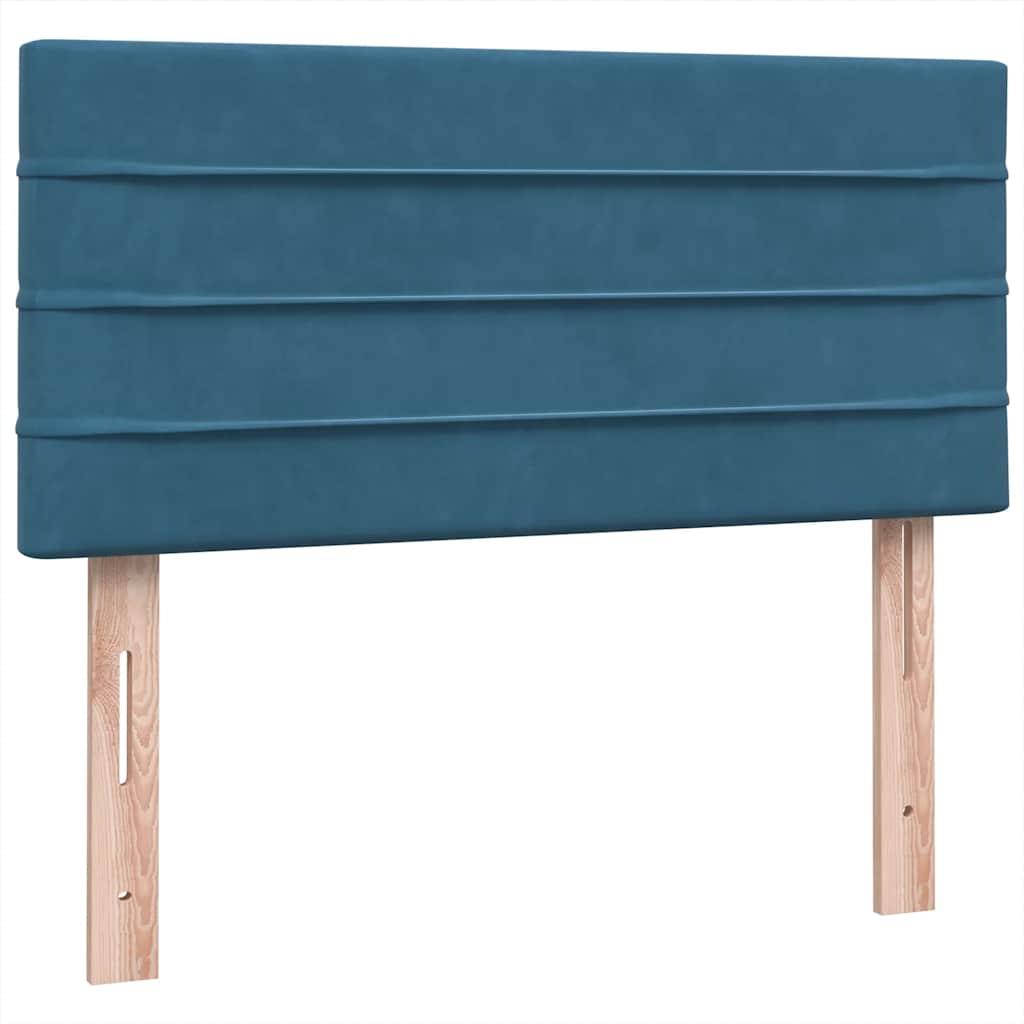 Box Spring Postel S Matrací Tmavě Modrá 80X220 Cm Samet