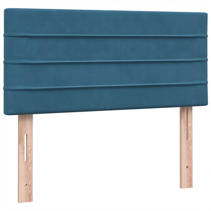 Box Spring Postel S Matrací Tmavě Modrá 80X220 Cm Samet