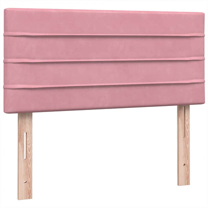 Box Spring Postel S Matrací Růžová 80X220 Cm Samet