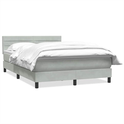 Box Spring Postel S Matrací Světle Šedá 160X220 Cm Samet