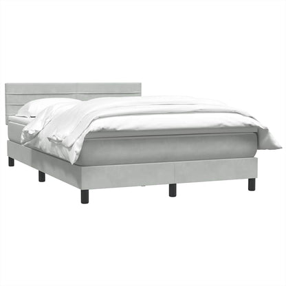 Box Spring Postel S Matrací Světle Šedá 160X220 Cm Samet