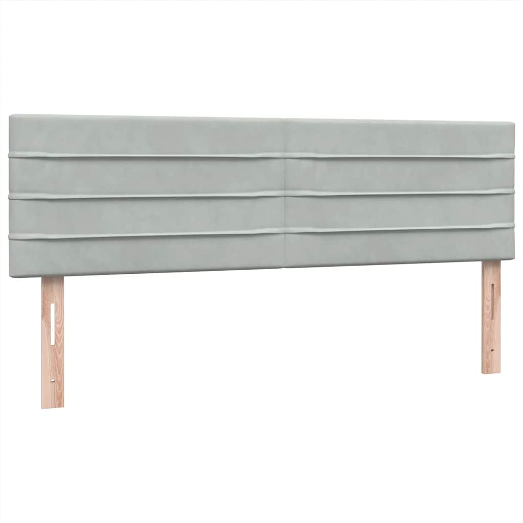 Box Spring Postel S Matrací Světle Šedá 160X220 Cm Samet