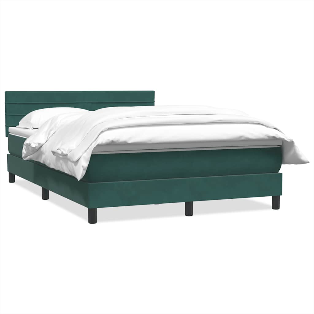 Box Spring Postel S Matrací Tmavě Zelená 160X220 Cm Samet