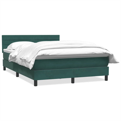 Box Spring Postel S Matrací Tmavě Zelená 160X220 Cm Samet
