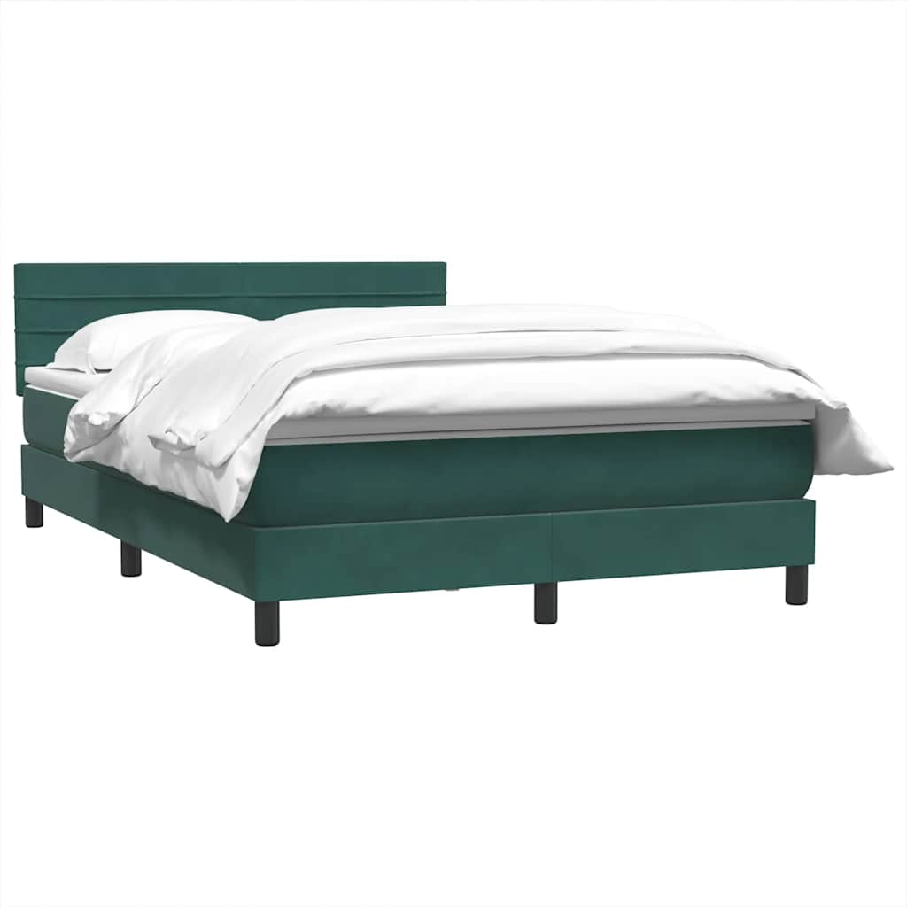 Box Spring Postel S Matrací Tmavě Zelená 160X220 Cm Samet