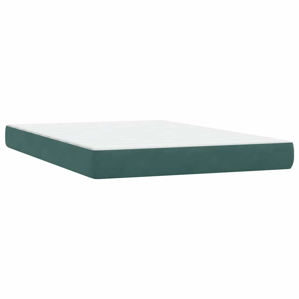 Box Spring Postel S Matrací Tmavě Zelená 160X220 Cm Samet