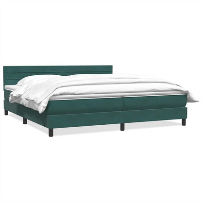 Box Spring Postel S Matrací Tmavě Zelená 180X220 Cm Samet